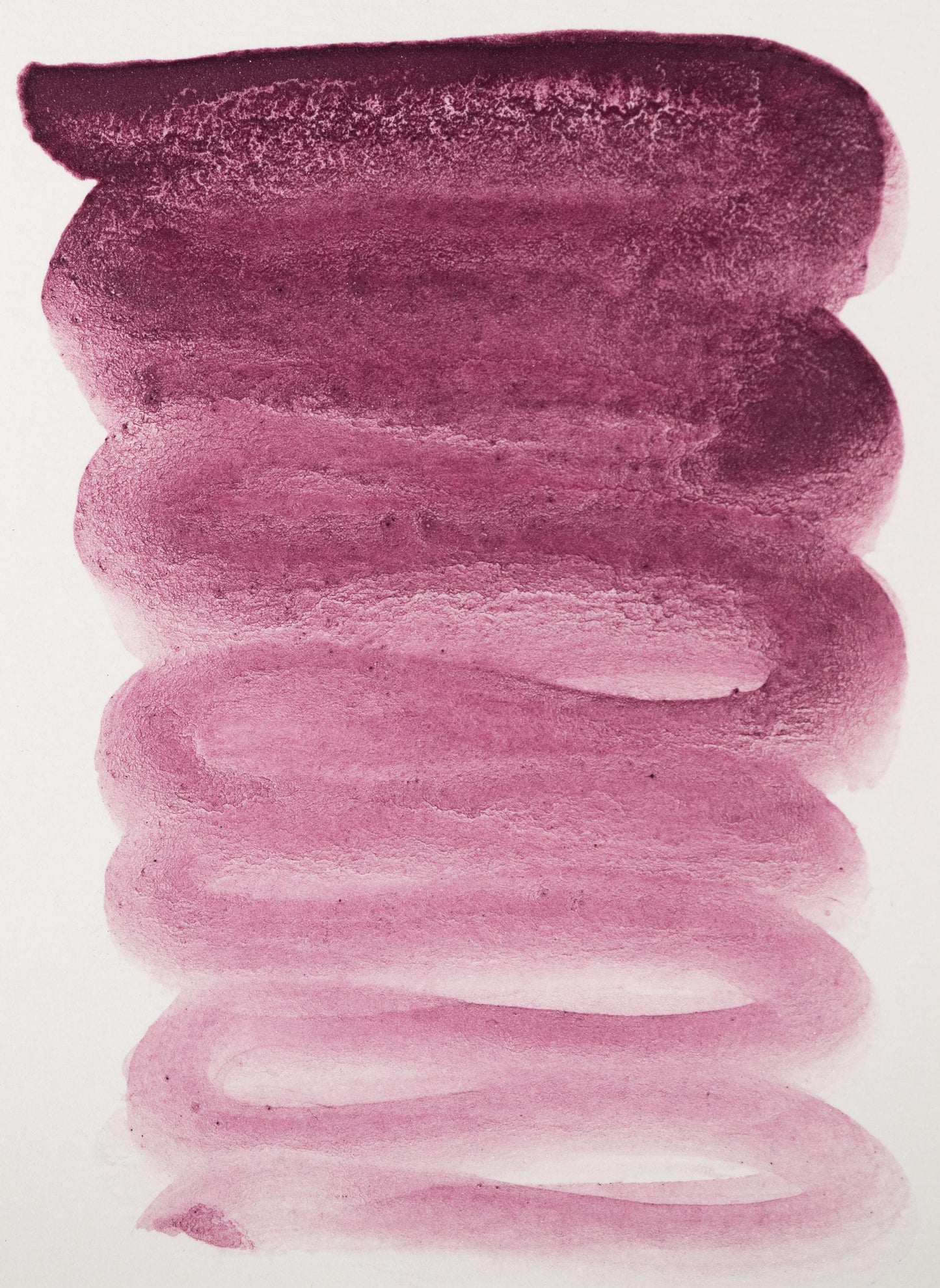 Intense magenta-purple swatch of Lac Lake ink, hand-painted to show its flowing gradient and high pigment load. This rich organic dye creates a vibrant and historically significant hue, ideal for layering, calligraphy, and natural red-purple tones.