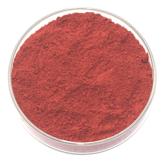 Venetian Red pigment, a warm, earthy red with excellent opacity and lightfastness. Historically prized for its rich, warm undertones, perfect for oil, watercolor, and tempera painting. Offers smooth application, strong coverage, and superb blending properties. Ideal for fine art, frescoes, and historical restoration. Finely ground for professional-quality results. Available in various sizes.