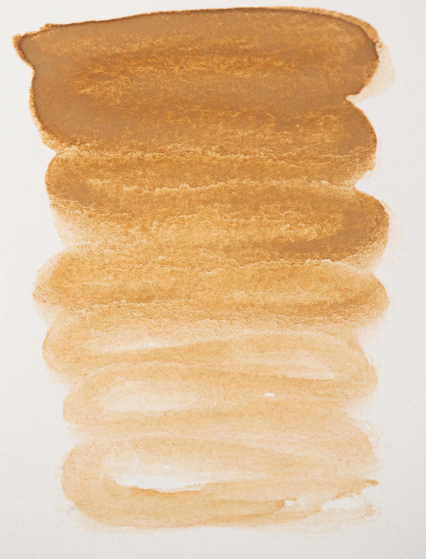 Warm chestnut brown ink swatch with earthy undertones and a gentle flow from dark tree bark tones to soft sepia. This plant-derived color offers smooth gradation and natural character, perfect for natural color palettes, ink studies, or heritage-inspired artwork.