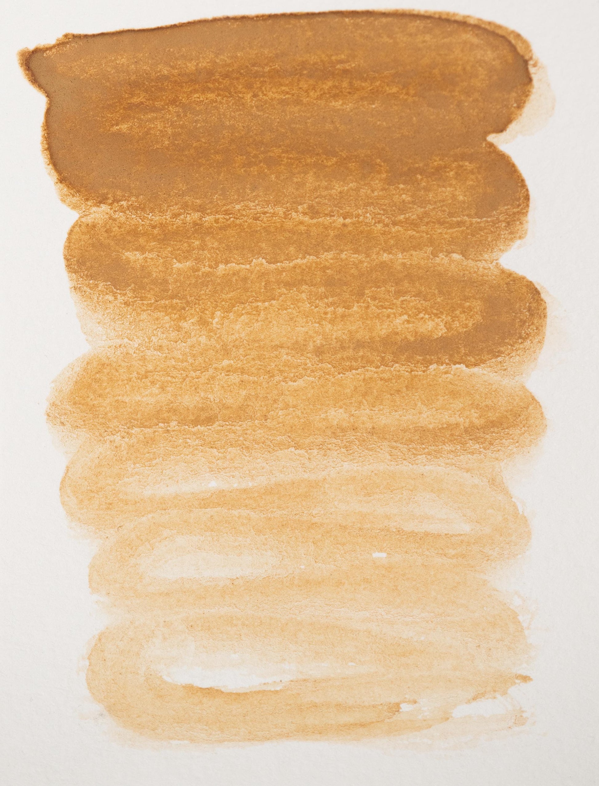 Warm chestnut brown ink swatch with earthy undertones and a gentle flow from dark tree bark tones to soft sepia. This plant-derived color offers smooth gradation and natural character, perfect for natural color palettes, ink studies, or heritage-inspired artwork.