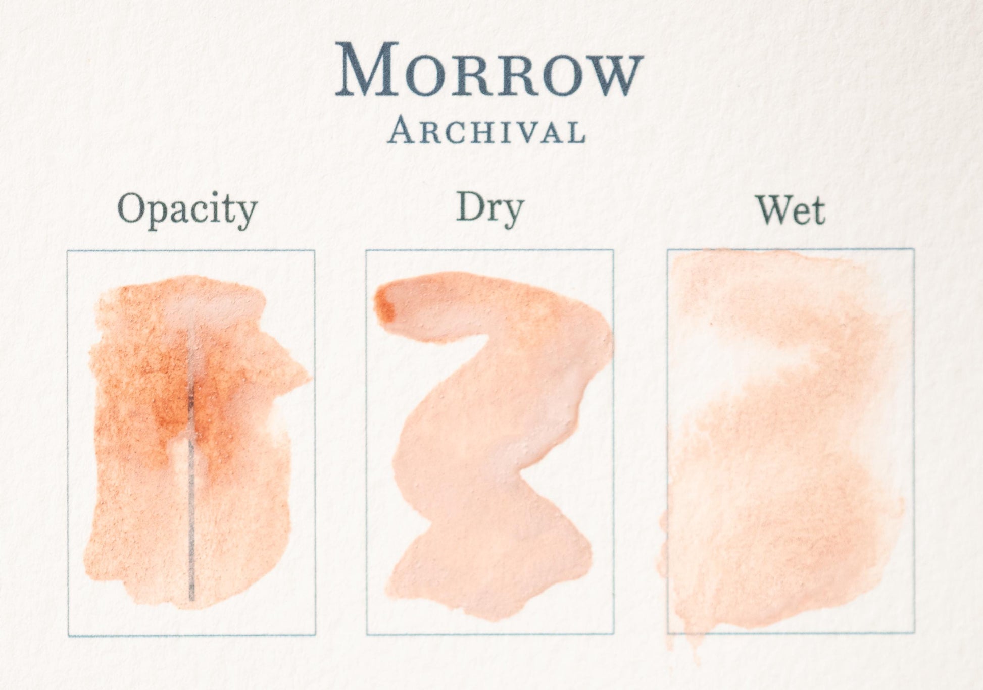 The image is a collage of three different watercolor paintings, each depicting a different state of wetness: an opacity, a dry, and a wet state.