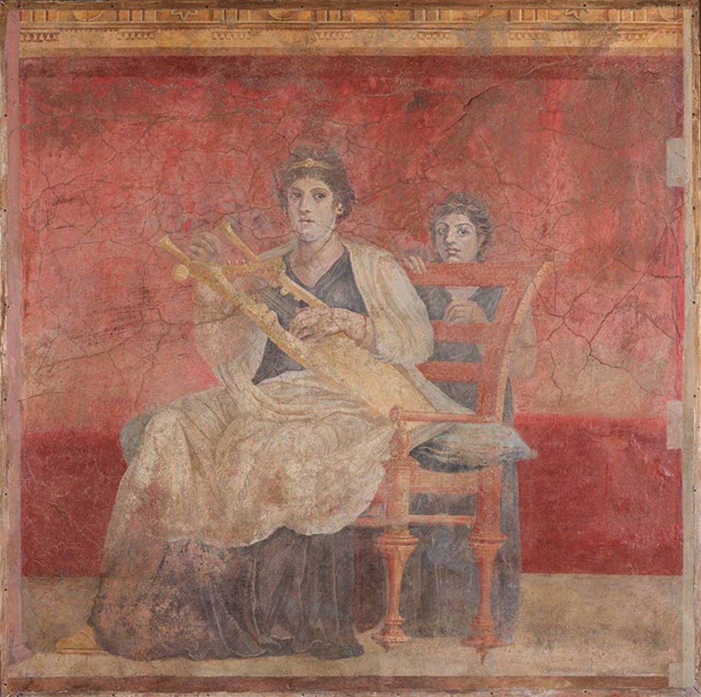 Wall painting from Room H of the Villa of P. Fannius Synistor at Boscoreale, ca. 50‚Äì40 B.C. Roman, Late Republic. Fresco, 73 1/2 x 73 1/2 in. (186.7 x 186.7cm). The Metropolitan Museum of Art, New York, Rogers Fund, 1903 (03.14.5)

Natural vermilion was the most expensive pigment used by the Romans for wall paintings, as in this painting from the Villa Boscoreale, on display in gallery 164.