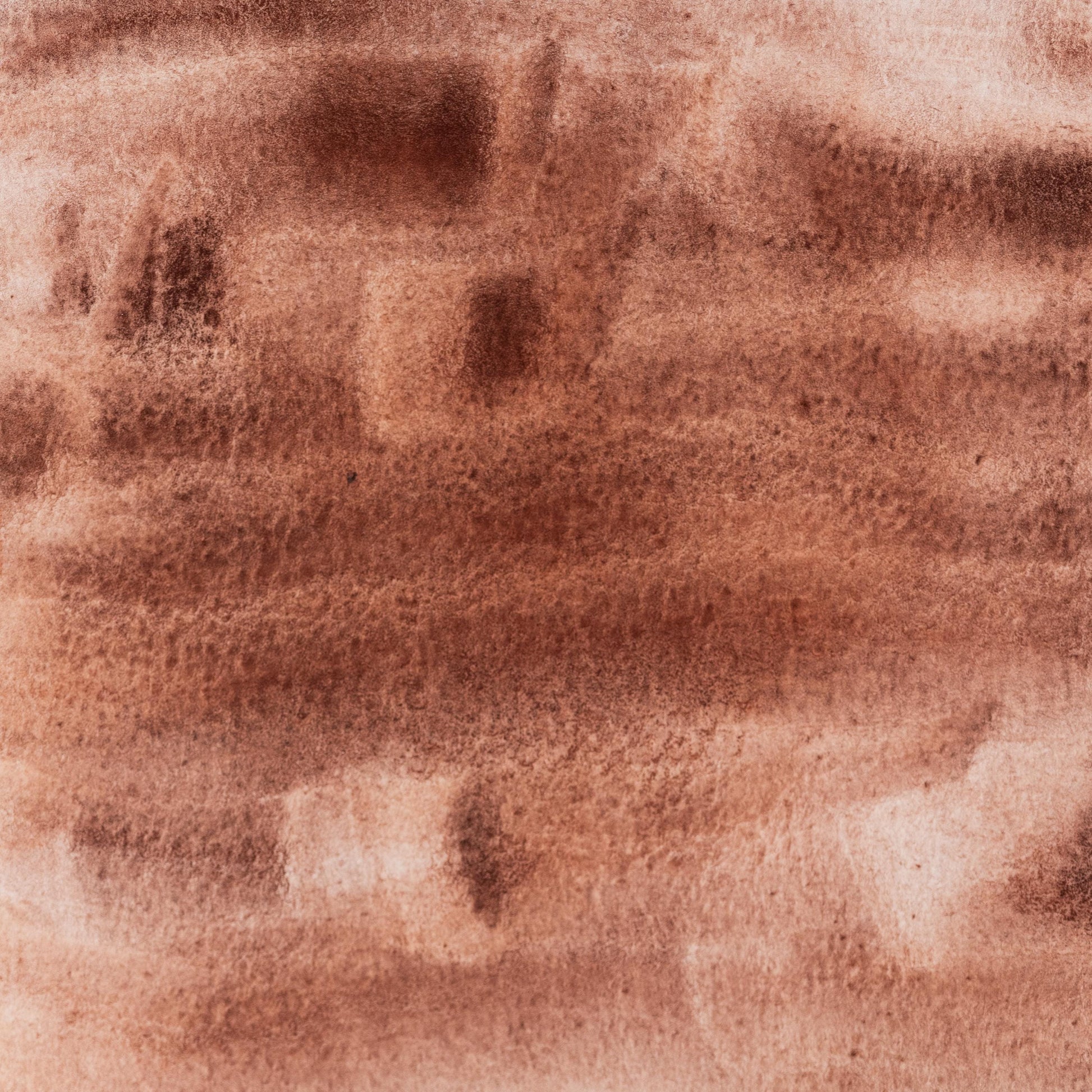 Watercolor painting in warm, reddish Burnt Sienna, a classic earth pigment made by heating natural sienna clay from Italy. Used since the Renaissance for portraits, landscapes, and glazes. Handcrafted with honey and gum arabic. Lightfast, richly granulating, and archival. A versatile, historical brown for professionals.