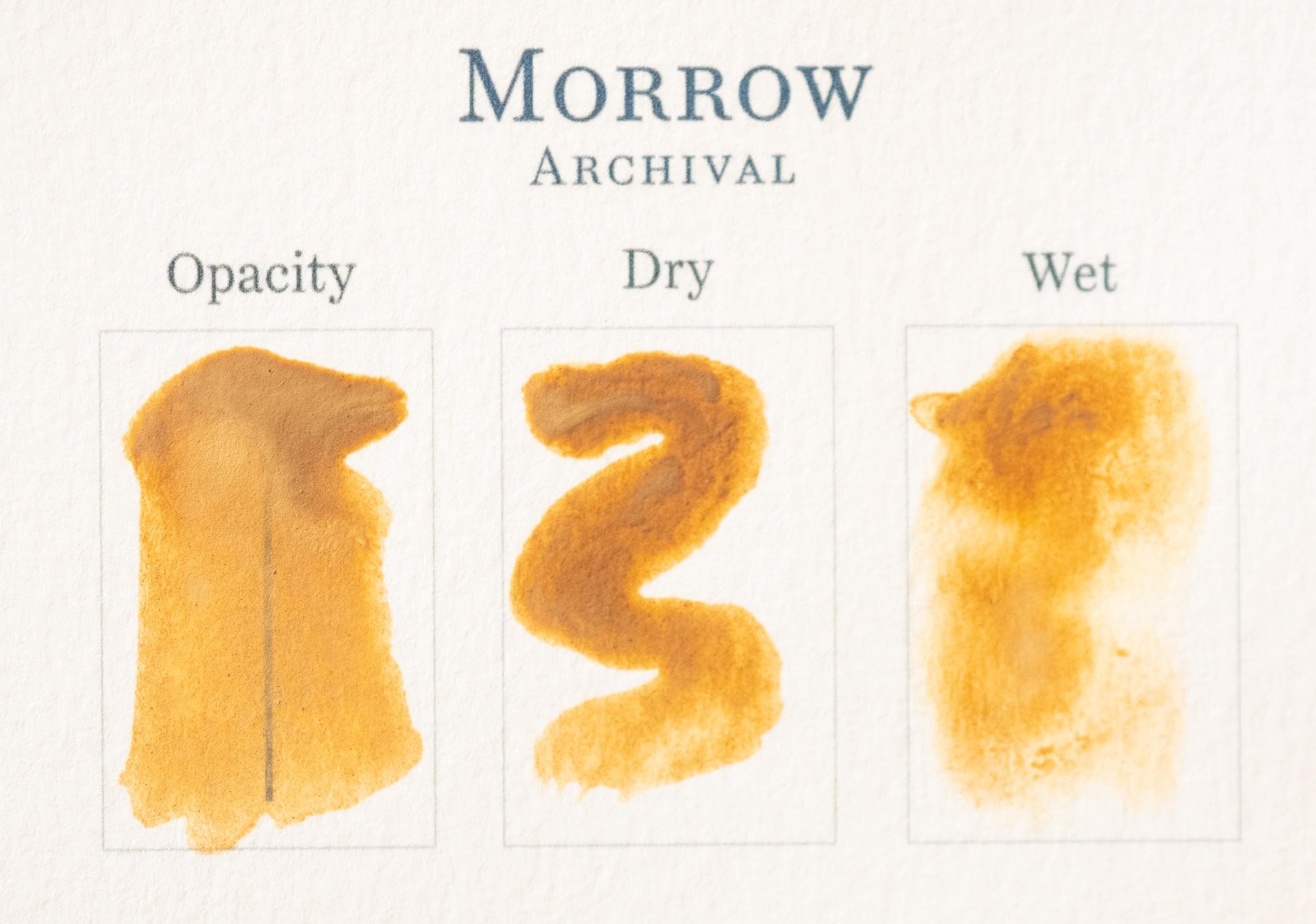 The image is a collage of three different paint strokes, each representing a different state of wetness: dry, wet, and opacity.