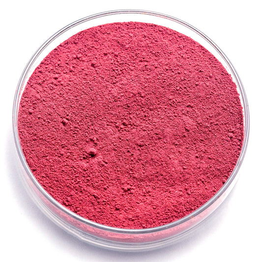 Intense Madder Lake is a deep, saturated red pigment derived from the roots of the Rubia tinctorum plant, historically cultivated for its rich dye content. This lake pigment is prized for its exceptional transparency, warm undertones, and luminous glazing properties in oil, watercolor, and tempera painting. With a color range from deep crimson to slightly violet reds, it is ideal for layering, portraiture, and historical work. Moderate lightfastness‚Äîbest suited for protected artworks.
