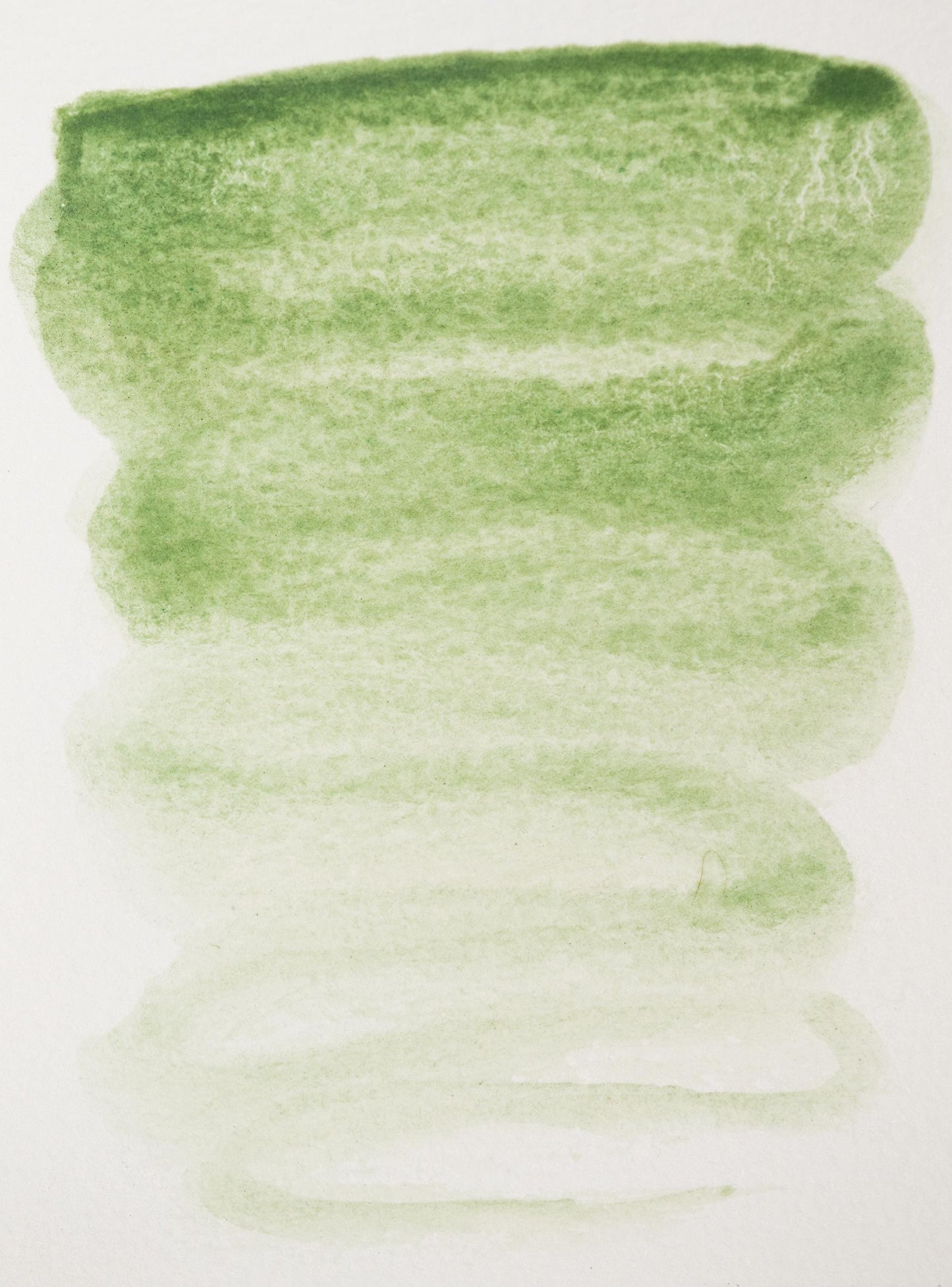 Green earth pigment swatch showing a subtle olive to sage gradient. This traditional Terre Verte ink offers soft coverage and gentle undertones ideal for underpainting, figure work, and historically accurate natural palettes.