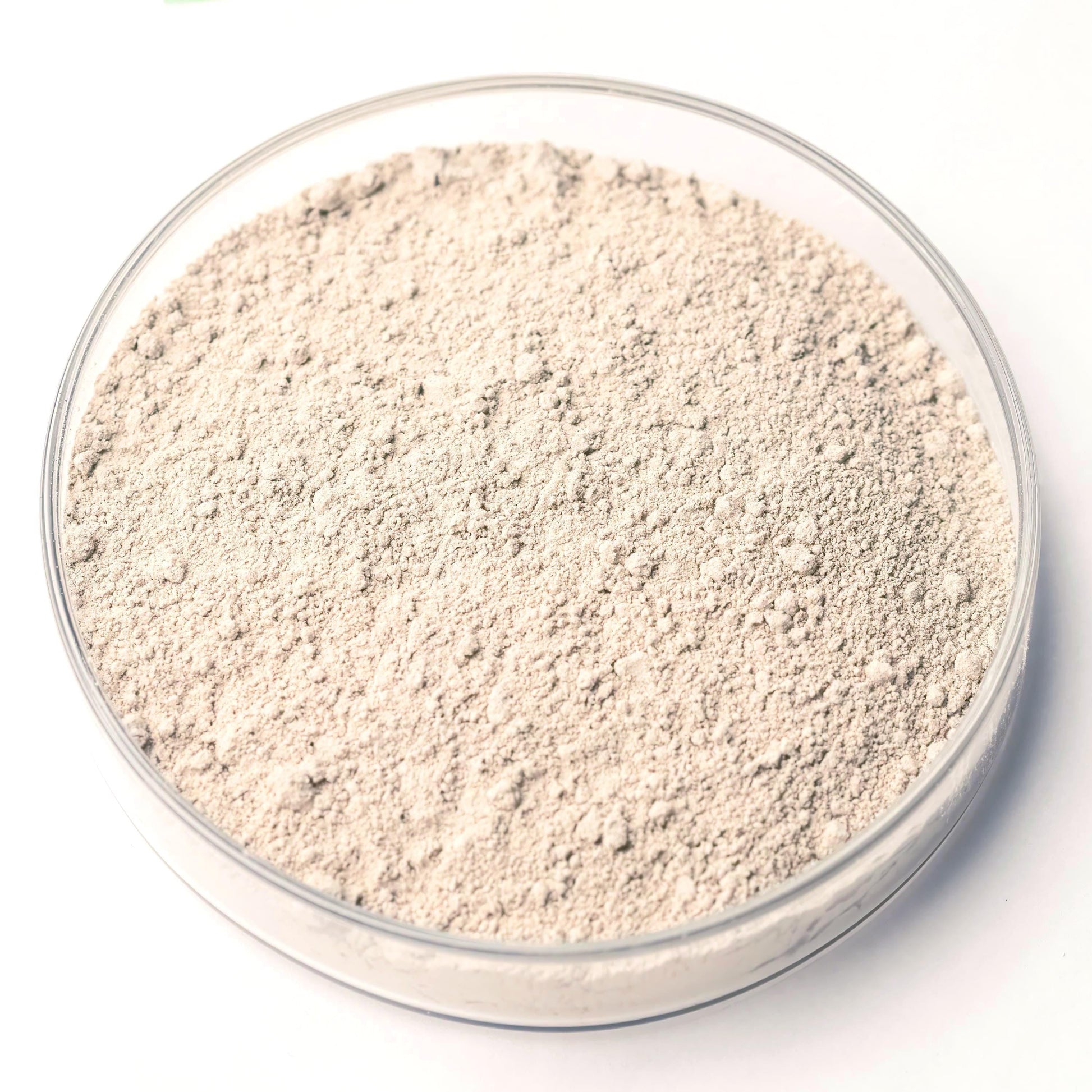 A glass bowl filled with a light-colored powder substance, possibly a type of seasoning or seasoning ingredient.
