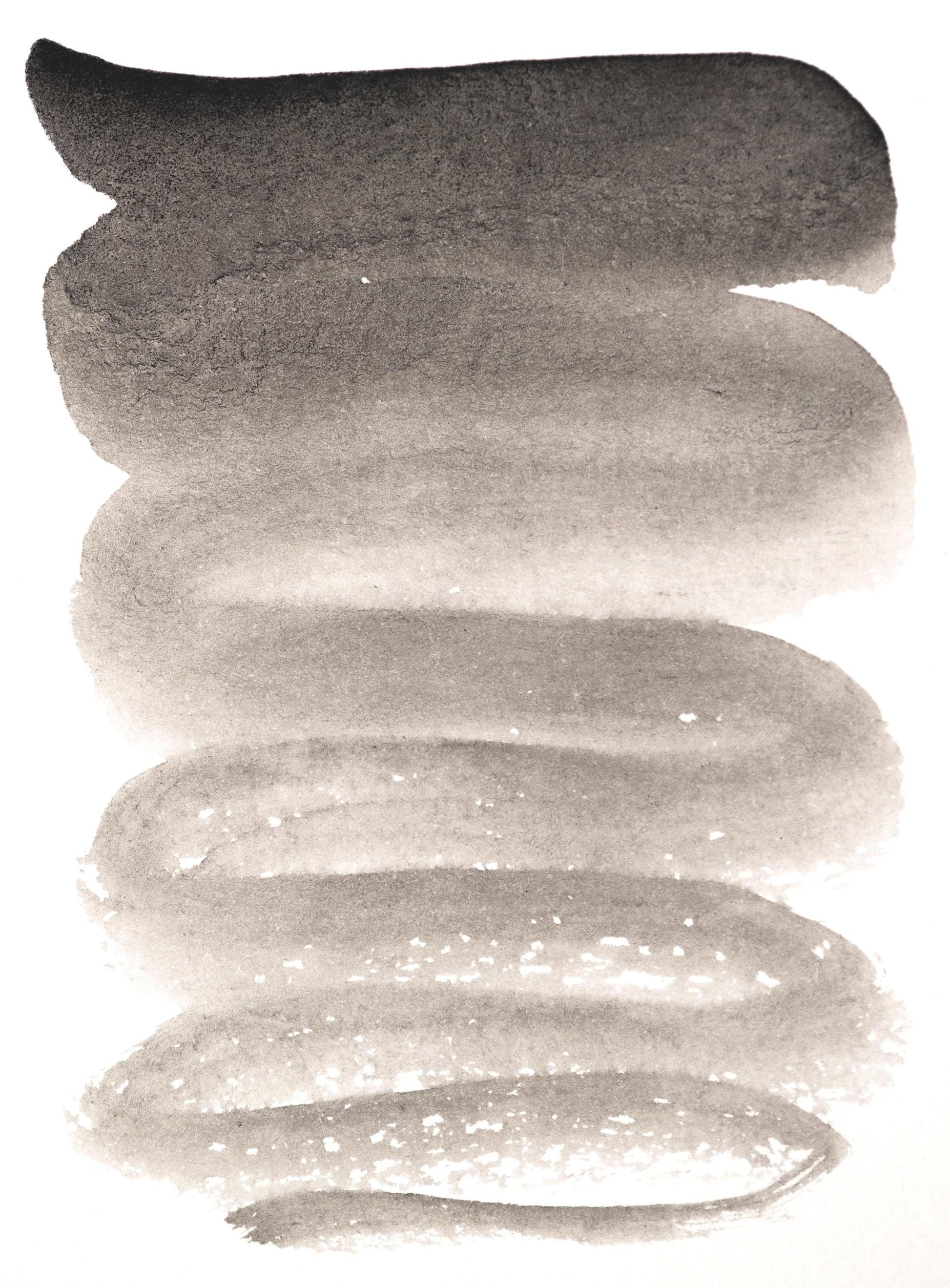 Marine-derived sepia swatch showing a flowing gradient from dark warm brown to light smoky tan. Sourced from natural cuttlefish ink, it offers a soft, organic character perfect for drawing, historical ink work, and tonal sketching.